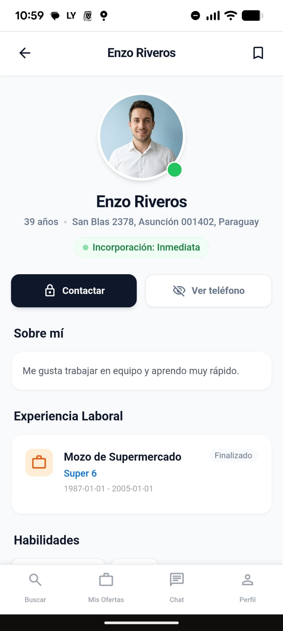 Perfil del candidato