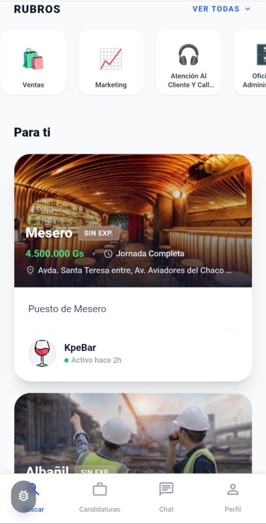 Captura de la App LaburoYa